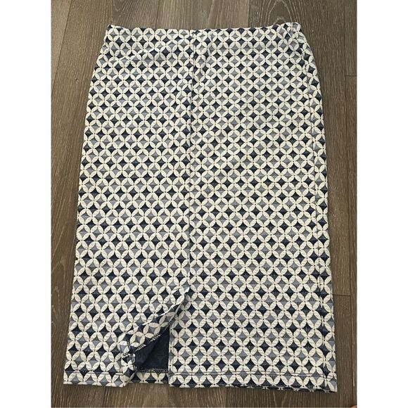 Zara Elastic Band Shades of Blue Pattern Pencil Skirt (Size L) - Picture 2 of 3